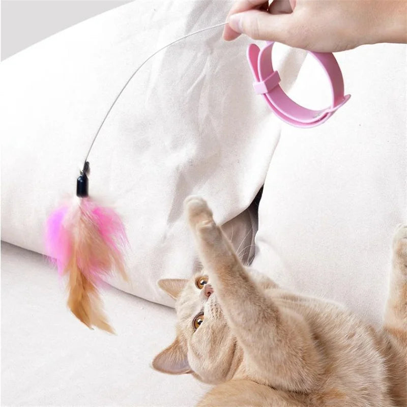 Cat Interactive Feather Collar Teaser Toy